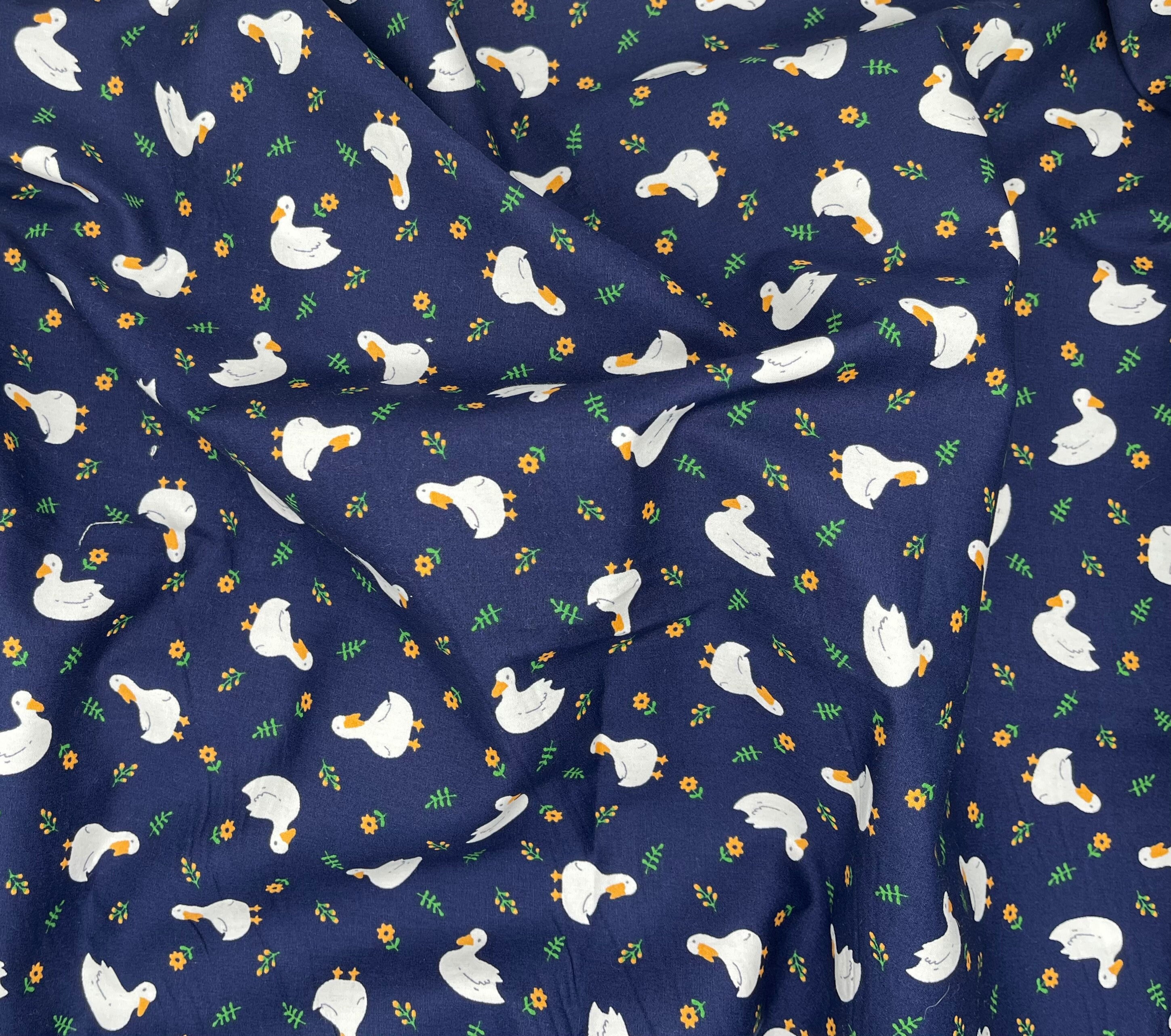 Duck Navy Fabric 100% Cotton Duck Floral Fabric Next Day - Etsy