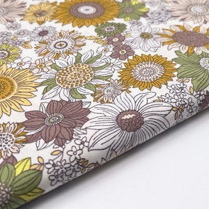 Sunflower Cotton Fabric, Floral Design, flower Fabric, Sunflower floral Fabric, Next Day Dispatch, By the Meter, floral print fabric