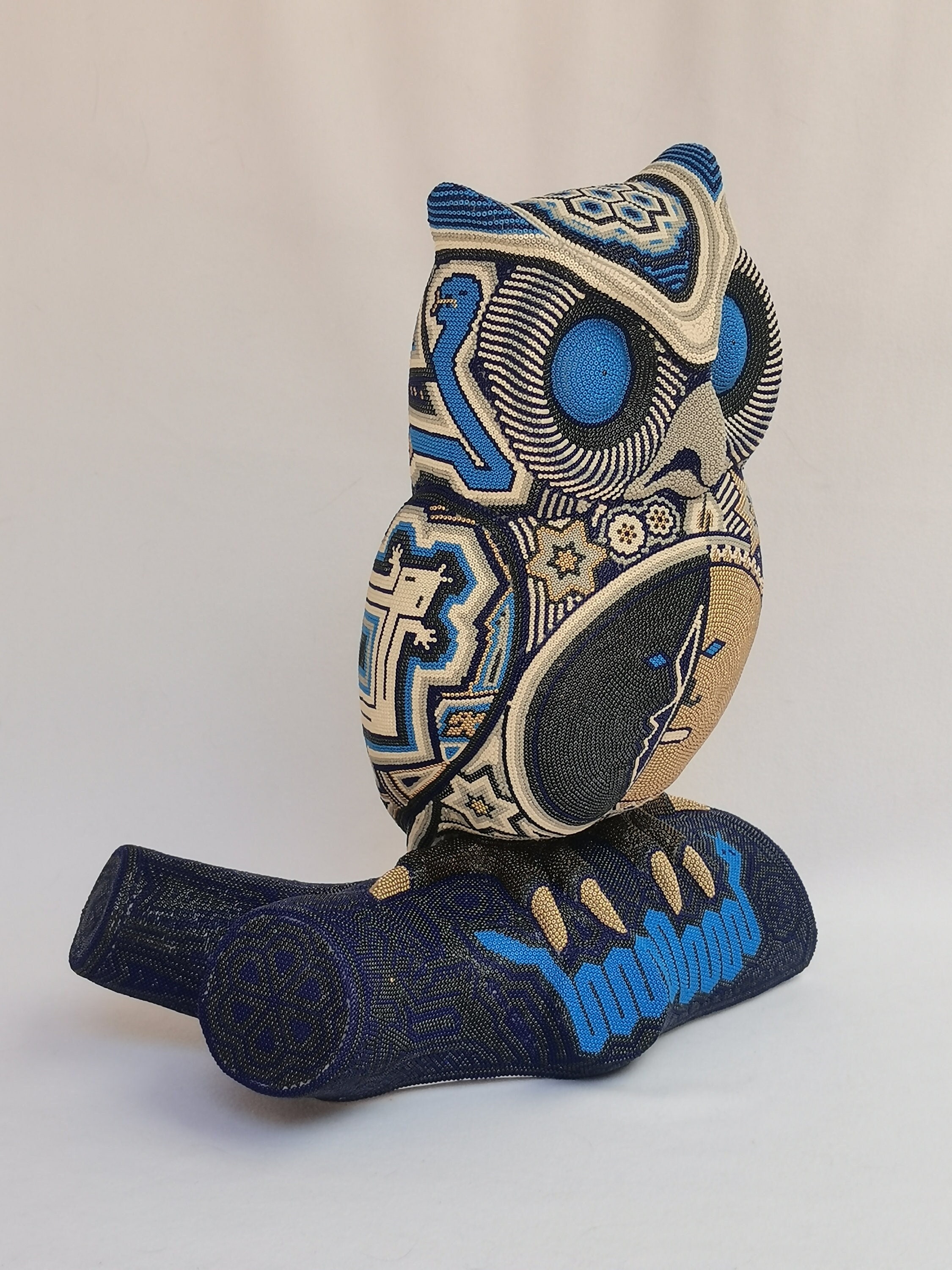 Huichol Art OWL SCULPTURE