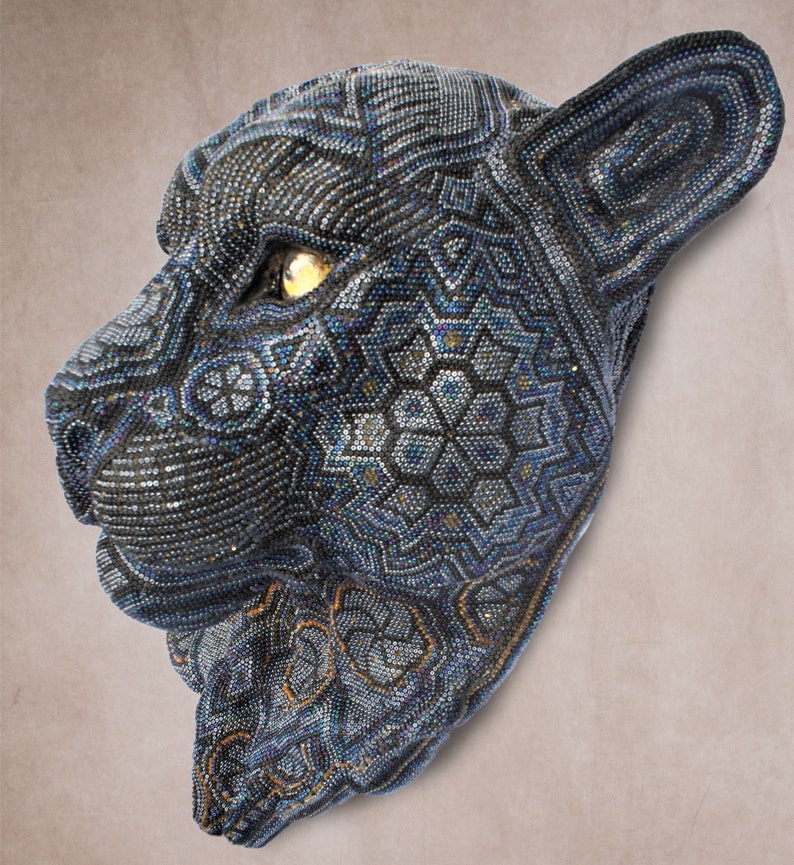Huichol Art Black Jaguar - Etsy