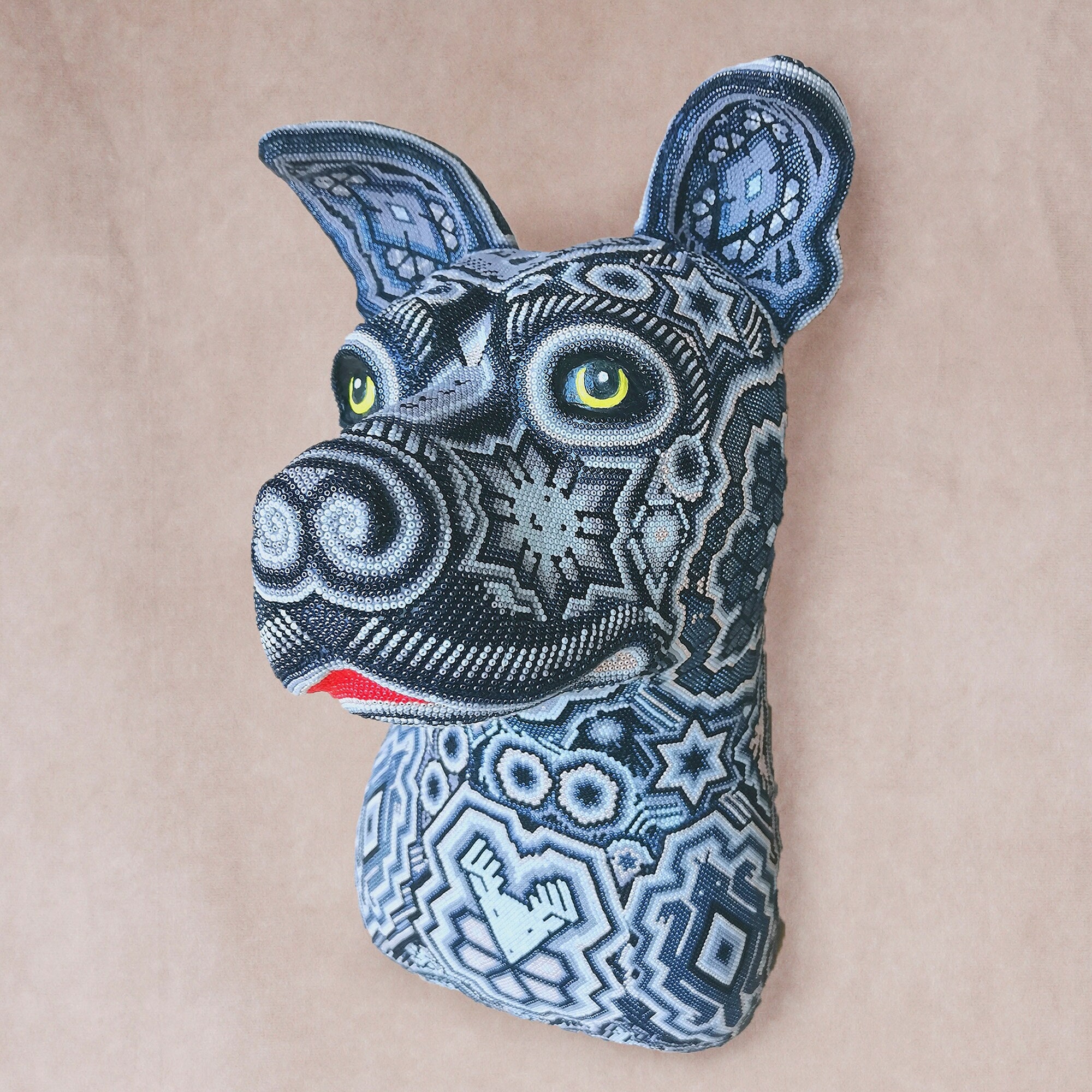 Huichol Art Pit Bull