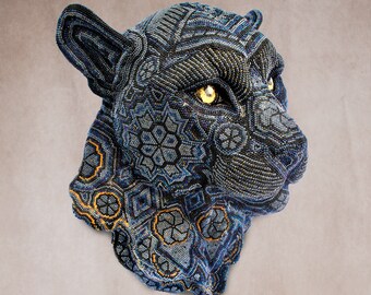 Huichol Art "Black Jaguar"