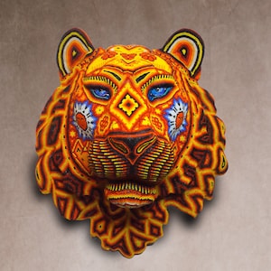 Art Huichol : « Tigre magique »