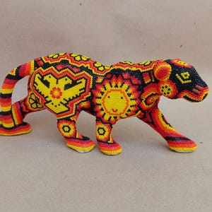 Huichol Art: &quot;Small Jaguar III&quot;