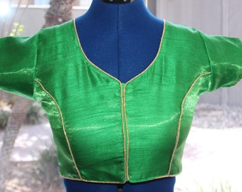 Princess cut saree Blouse designer look/ Cocktail saree blouse/ blouse with sleeves/Lehenga Blouse (Size 38)