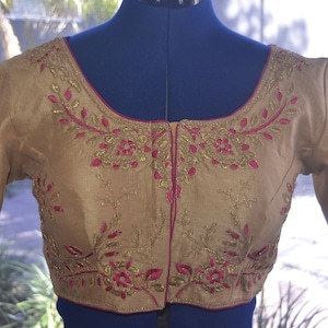 Saree Blouse with sleeves has a designer look (Size 36).