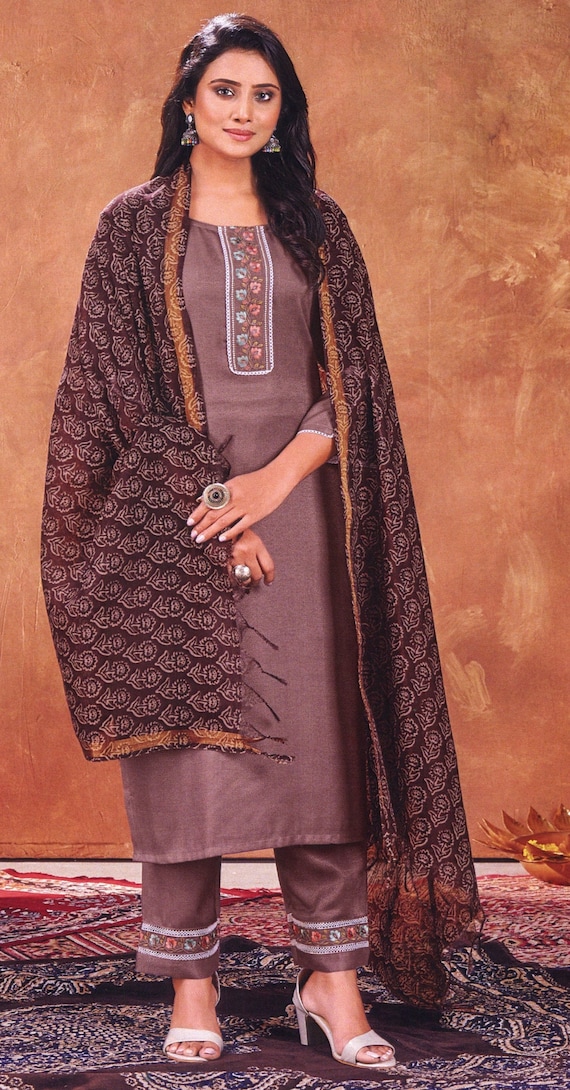 Readymade Designer Kurti Pant Suits with dupatta, (Size M)
