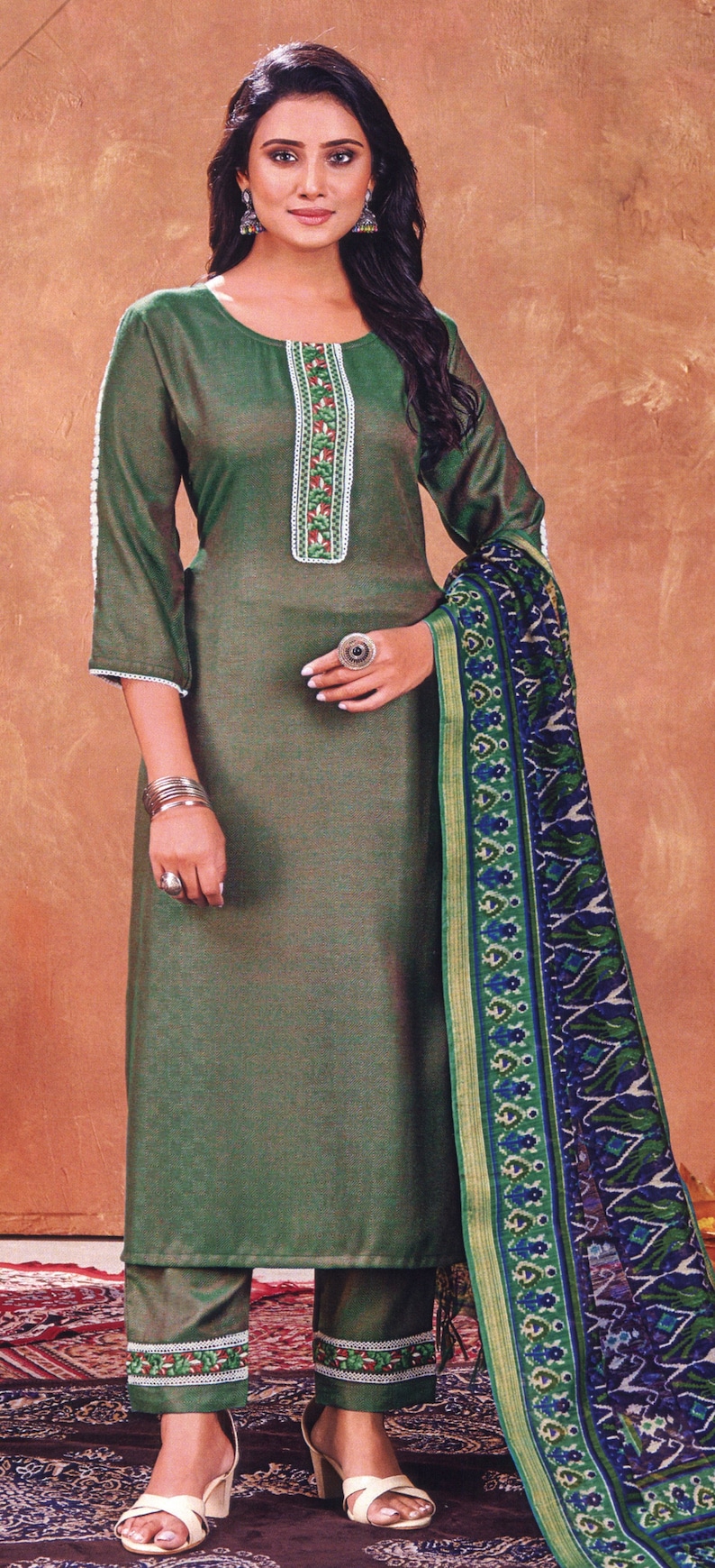 Readymade Designer Kurti Pant Suits with dupatta, (Size M) 1002