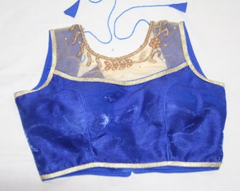 Sleeveless Saree Blouse with designer look /Cocktail saree blouse/ blouse sleeveless/Lehenga Blouse (Size 38")