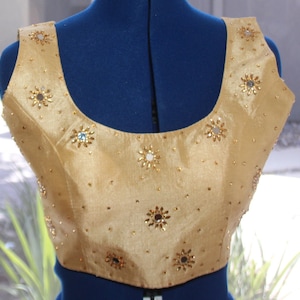 Phantom Silk Mirror work saree blouse with designer look /  Party wear blouse (Size 38&quot;)