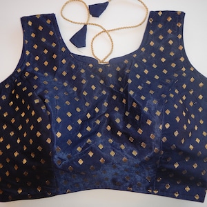 Saree Blouse with Designer Blouse/Sari Blouse/ Designer silk Blouse/ Cocktail saree blouse/ blouse sleeveless/Lehenga Blouse (Size 38)