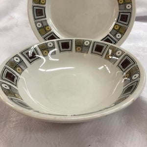 Vintage Kathie Winkle, Rushstone Pattern 6 1/2 -Inch Breakfast /Soup Bowl c.1960 The British design that screams Mid Century Modern