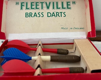 【ヴィンテージ】Accudart Darts 真鍮ダーツ3本セット ケース付き Vintage Accudart Set of 3 Darts With Original Wood Carrying Case