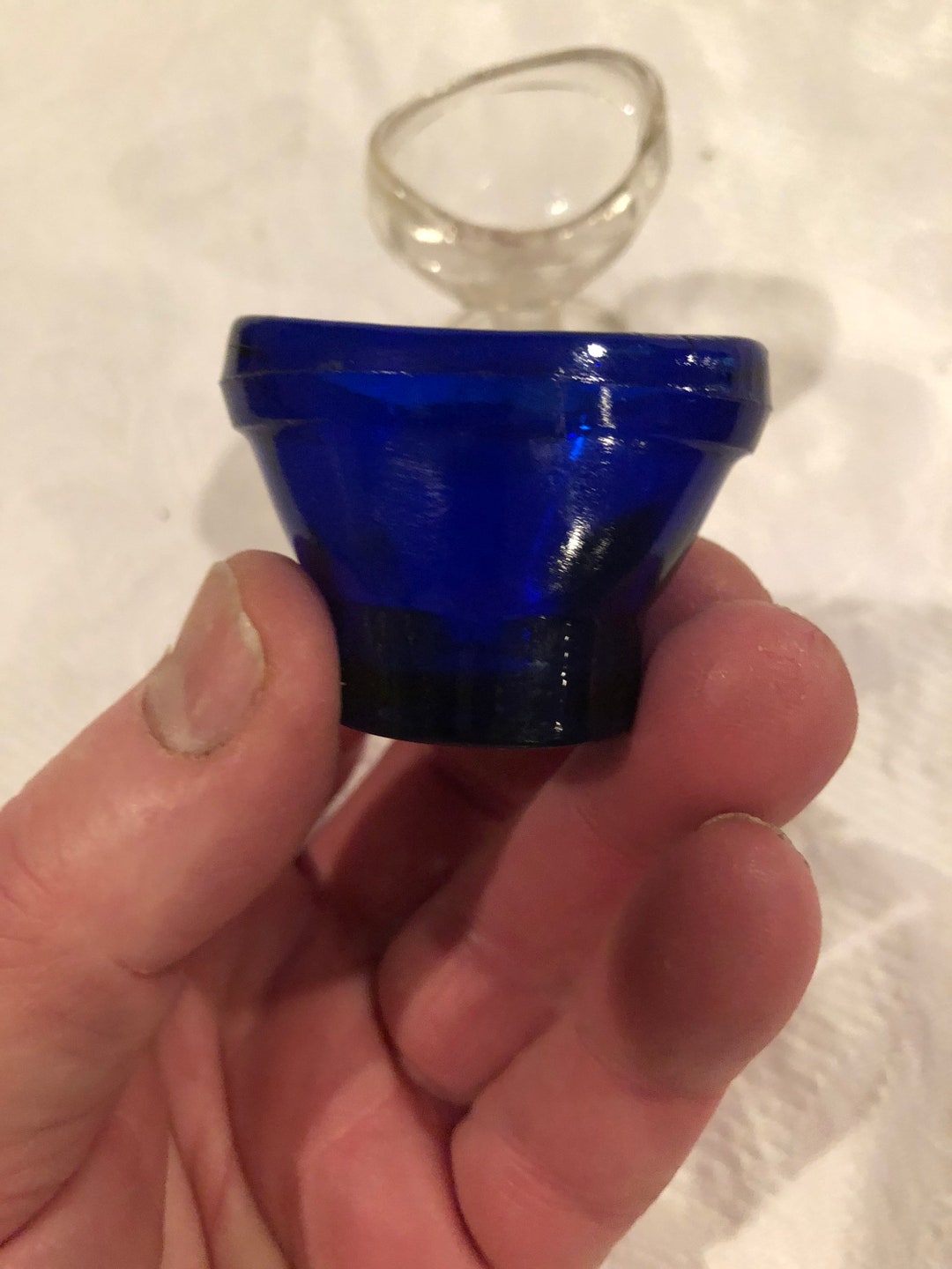 A Vintage Optrex Cobalt Blue Eye Bath Along With an Antique C Etsy