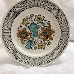 Vintage Kathy Winkle Seychelles Pattern  6 1/2 - inch Side Platec.1960s