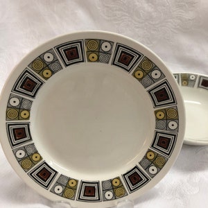 Vintage Kathie Winkle, Rushstone Pattern 6 1/2 -Inch Side Plate c.1960 preowned  good condition  Mid Century Modern Decor Item, Kathy Winkle