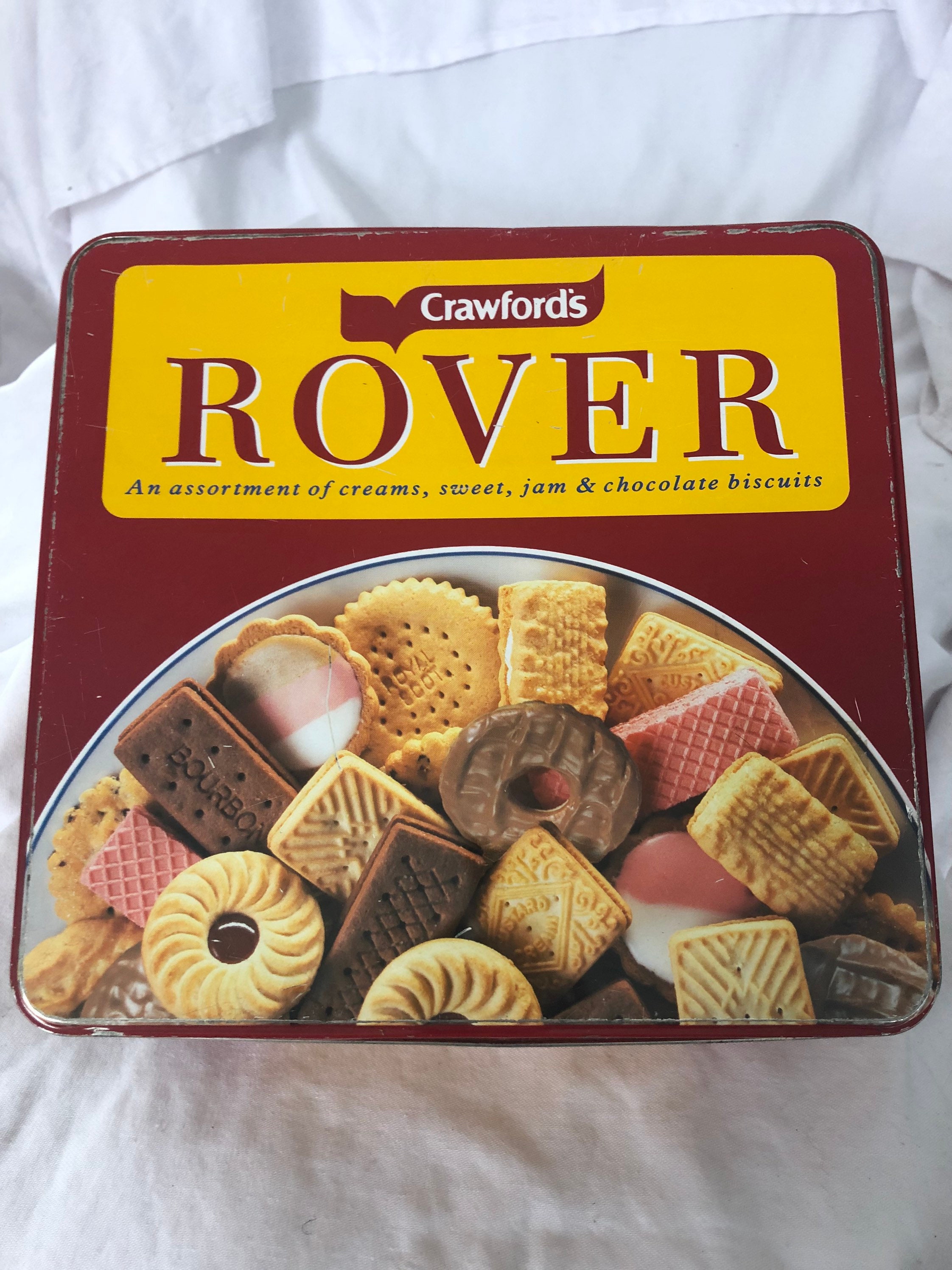 A Vintage 1990s British Biscuit Tin Crawfords Rover Etsy