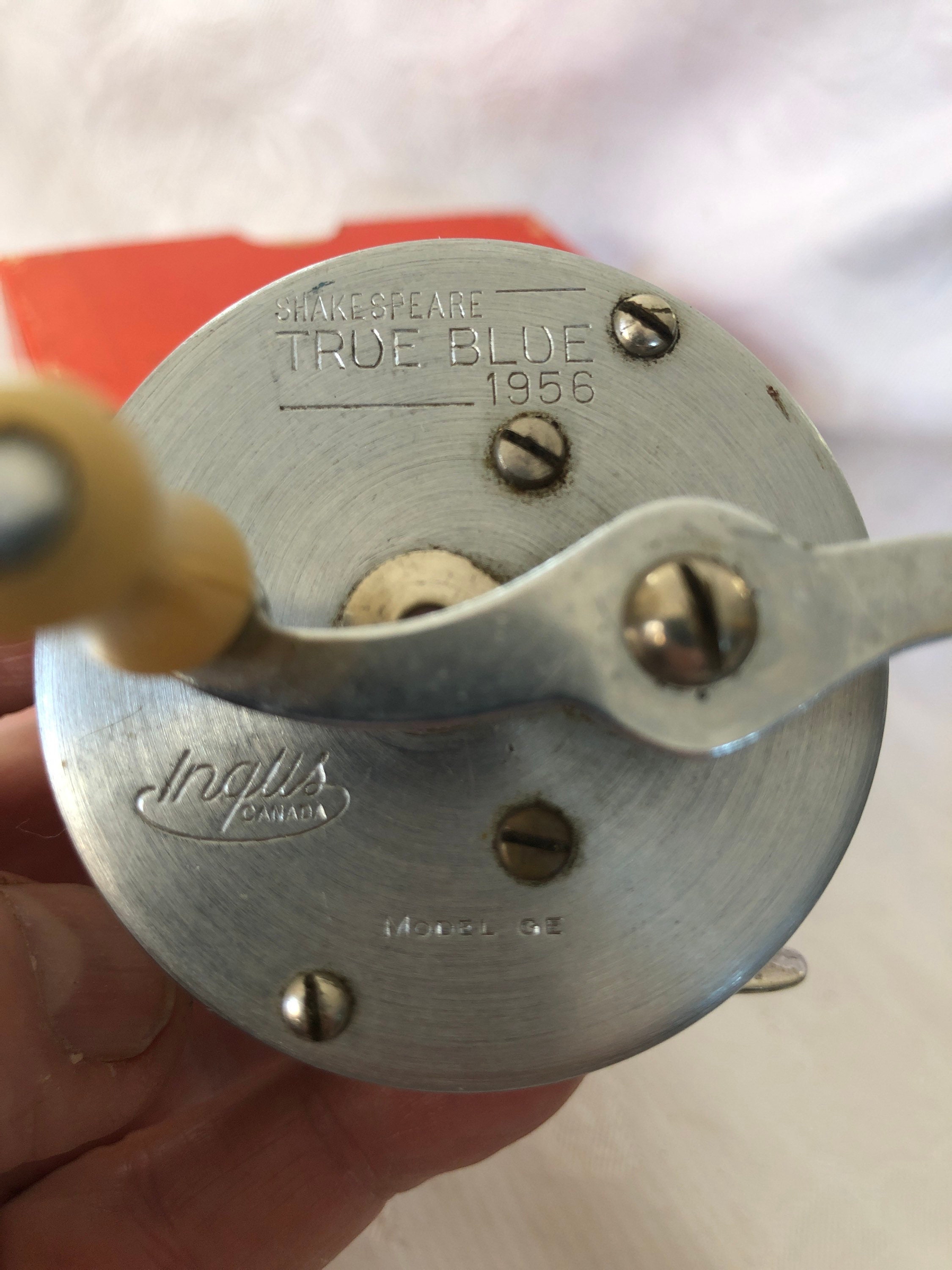 Moulinet de pêche vintage Shakespeare True Blue 1956 Level
