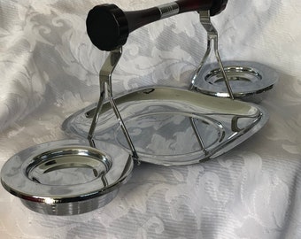 Vintage Gourmates  by Glo - Hill Canada, Stainless Steel and Bakelite hors doeuvre tray , preowned C. 1960s