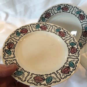 Vintage Kathie Winkle Rose Glen patternSide Plate c 1960s Broadhurst Pottery England preowned and used in good condition Mid Century Modern
