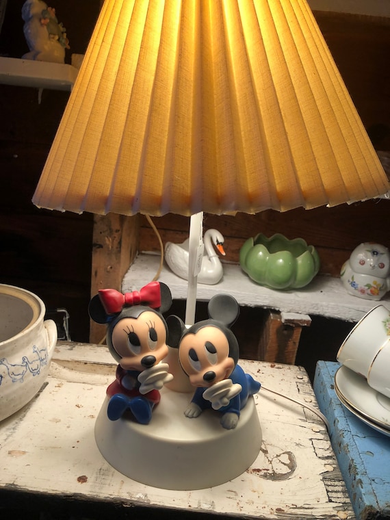 Vintage Mickey & Minnie Mouse Nursery Lamp - Dolly Toy Co. 1980s