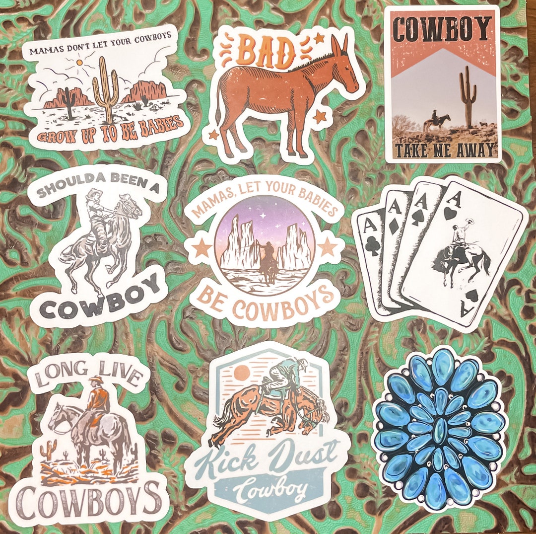The Cowboy Collection Sticker Pack - Etsy