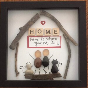 Home Pebble Art  Family pebble art Furbaby Pebble Art Home Wall Decor Love Pebble Art