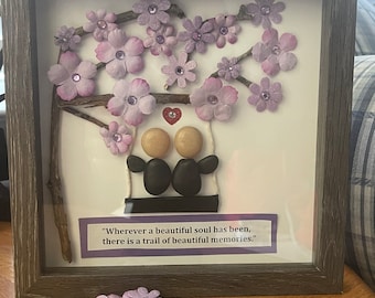 Friends Pebble Art Portrait: Personalized Framed Gift