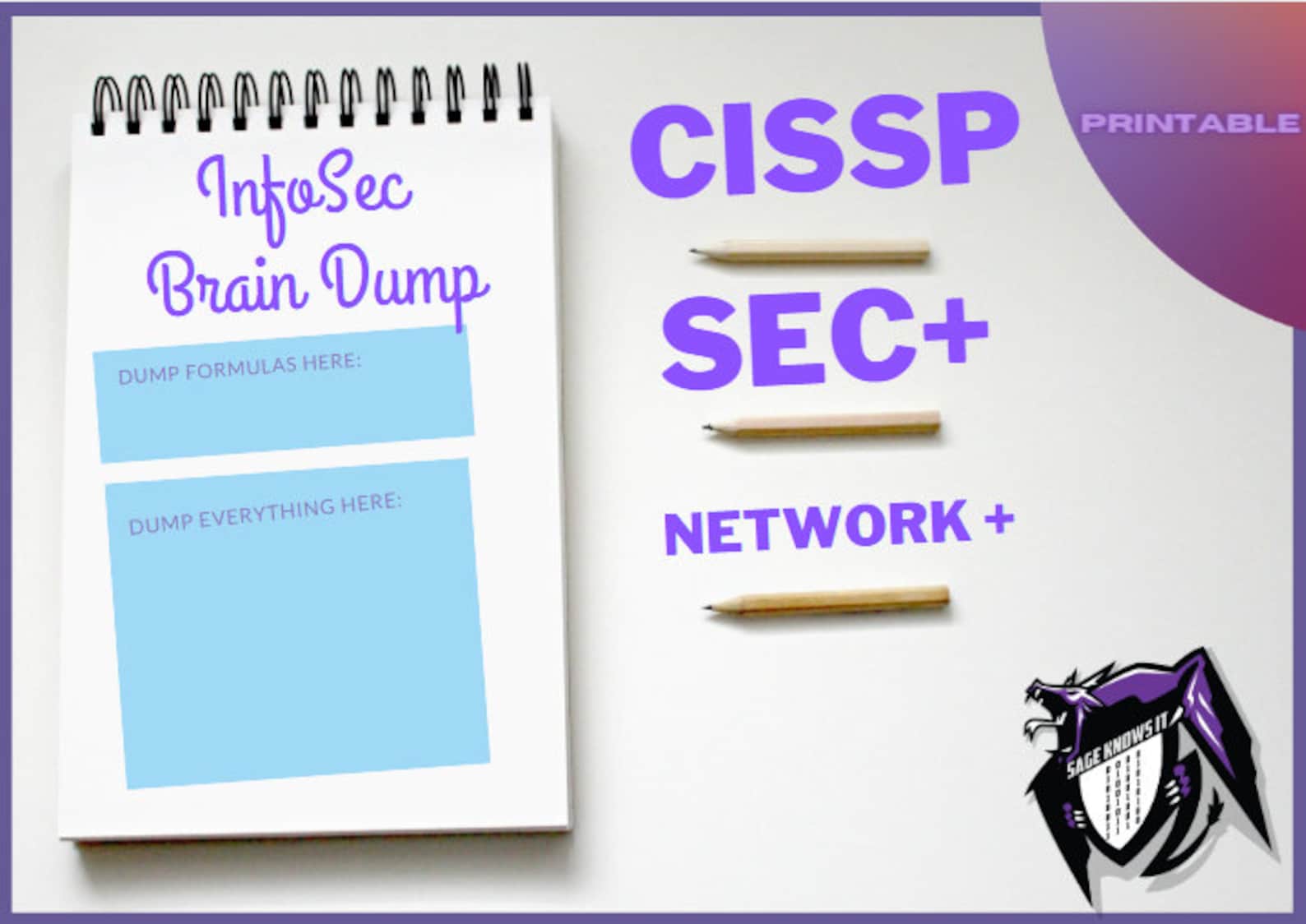 Infosec Brain Dump Template CISSP Brain Dump Template Sec Etsy Australia