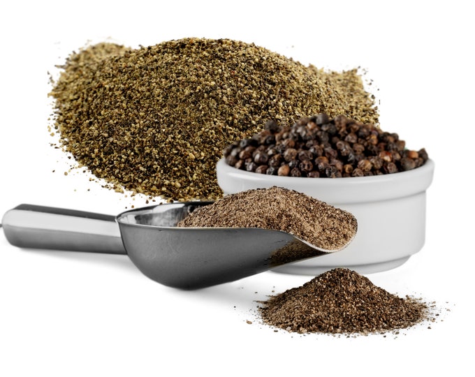 Organic Black Pepper, Whole, Cracked, Ground BULK | Tellicherry Peppercorn |  Piper Nigrum