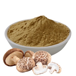 Shiitake Mushroom Powder, Organic Fruiting Body, USA - BULK  | Lentinus Edodus Extract