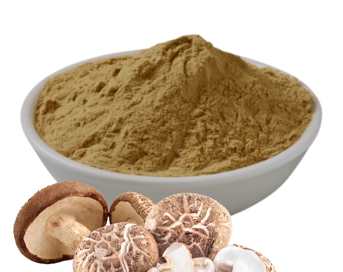 Shiitake Mushroom Powder, Organic Fruiting Body, USA - BULK  | Lentinus Edodus Extract