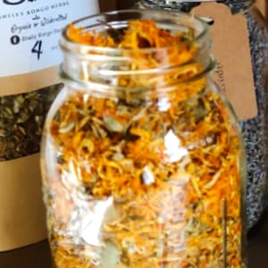 Calendula, Calendula Petals, Lavender, Chamomile,  Rose Petals.