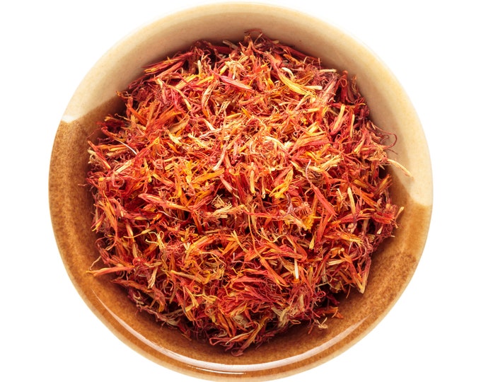 Organic Safflower Petals, Organic 1lb C/S | Edible Dry Flower Herb | Tea | Carthamus Tinctorius