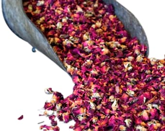 Red Rose Bud & Petal, Organic 1lb | Dry Edible Flower | Rosebud Tea | Rosa Centifolia