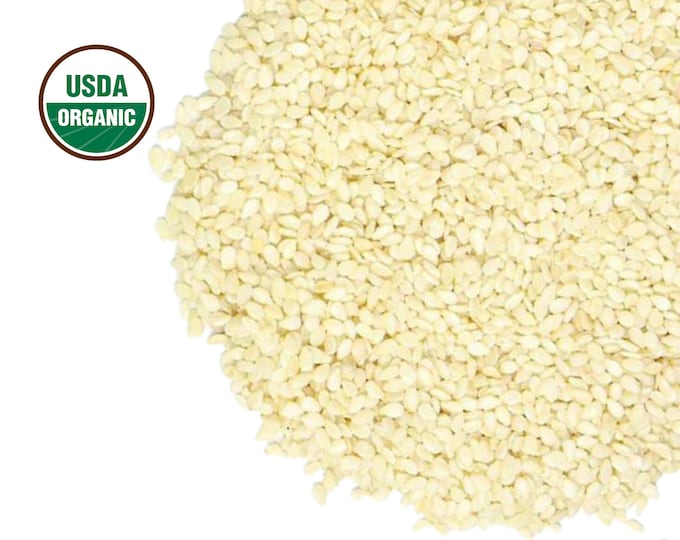 Hulled Sesame Seed, Organic 1lb - RAW | White