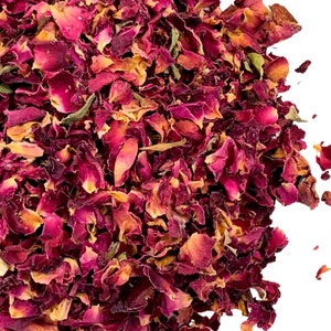 4DHerbs Dried Rose Petals | Organic Rose Petals | Edible Flower| Rose Water  | Use in Tea and Candles | 1.3 oz (37g)