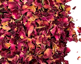 Red Rose Petal- BULK | Rosa Centifolia | Dried Edible Food-Grade Rose Petals | Culinary, Tea, & Skincare Uses