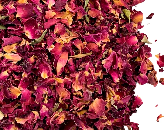 Red Rose Petal, Organic - BULK | Rosa Centifolia | Dried Edible Food-Grade Rose Petals | Culinary, Tea, & Skincare Uses
