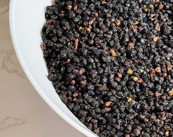 Elderberry, Dried 1oz-Bulk | Wildcrafted Sambucus Nigra