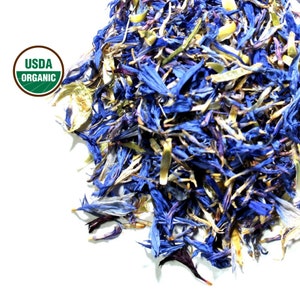 Blue Cornflower PETAL ONLY - Organic 1lb | Edible Corn Flower | Centaurea Cyanus Tea