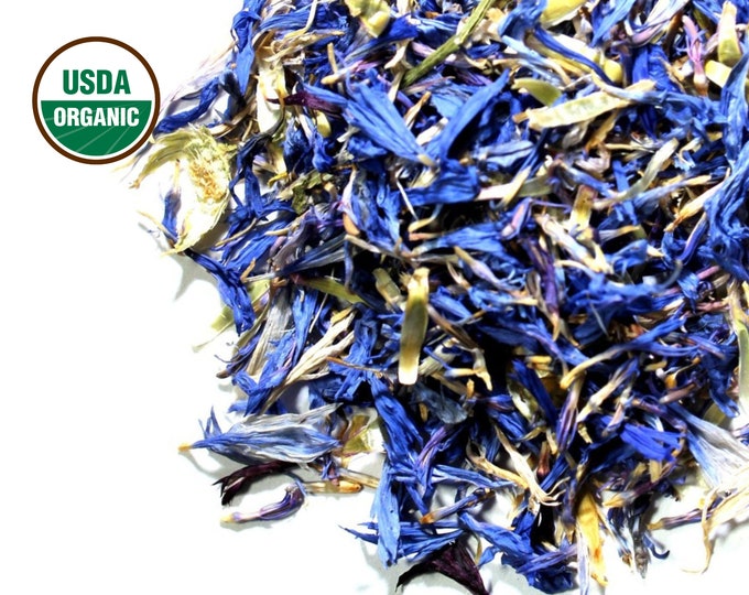 Blue Cornflower PETAL ONLY - Organic 1lb | Edible Corn Flower | Centaurea Cyanus Tea