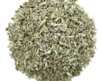 Salvia (Sage) Leaf, Organic | Cut or Rubbed | Salvia Officinalis |  Culinary Tea | Dry Loose Herb