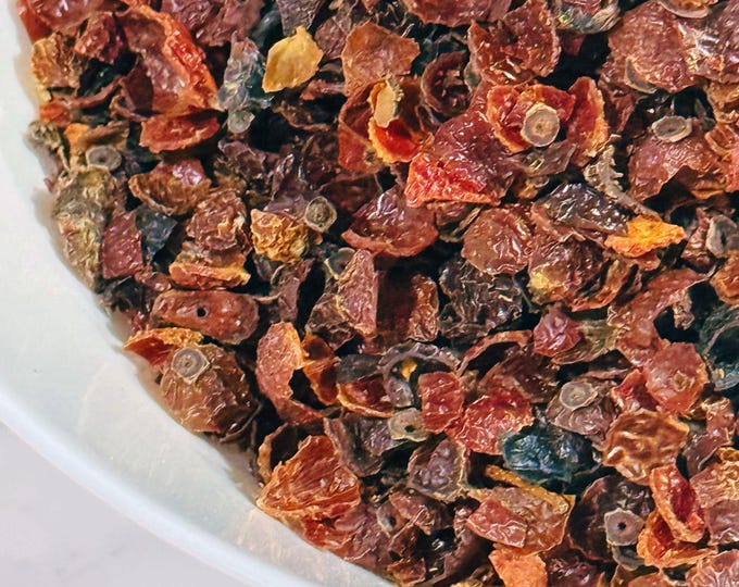 Rose Hips Cut, Organic BULK | Dried Cut Seedless Rosehips | Rose Fruit | Rosa Canina | Rose Hips Without Seeds for Tea, Jam and Infusion.