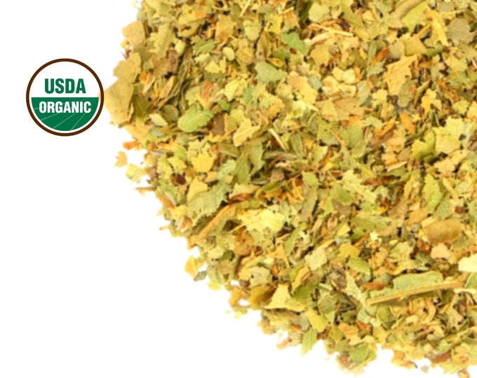 Linden Flower & Leaf, Organic 1lb BULK | Tilia Argentum | Dried Loose Linden Herb, Cut for Tea and Tincture and Herbal Remedies