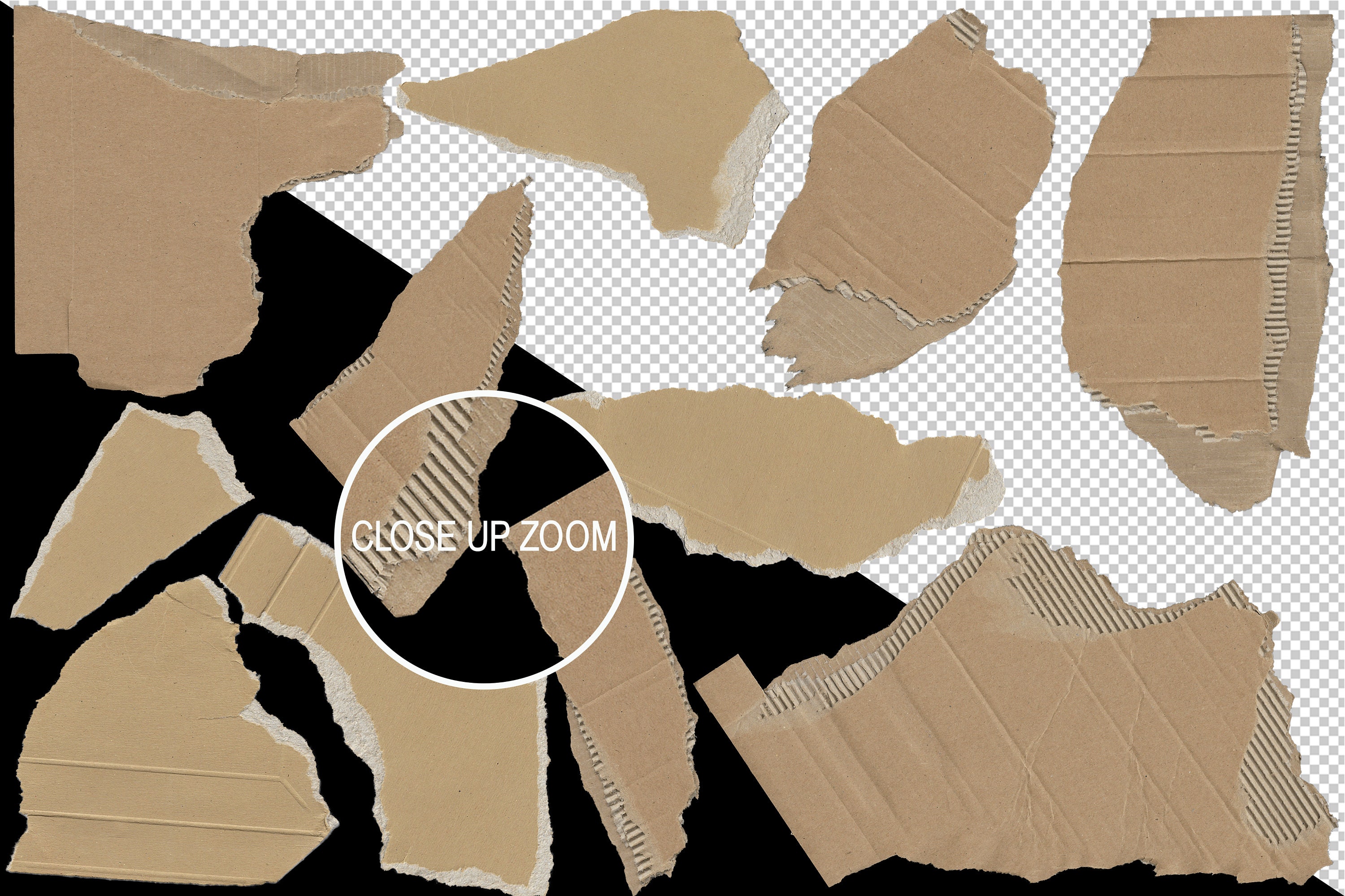11 Ripped Cardboard PNG textures Transparent PNG Files | Etsy