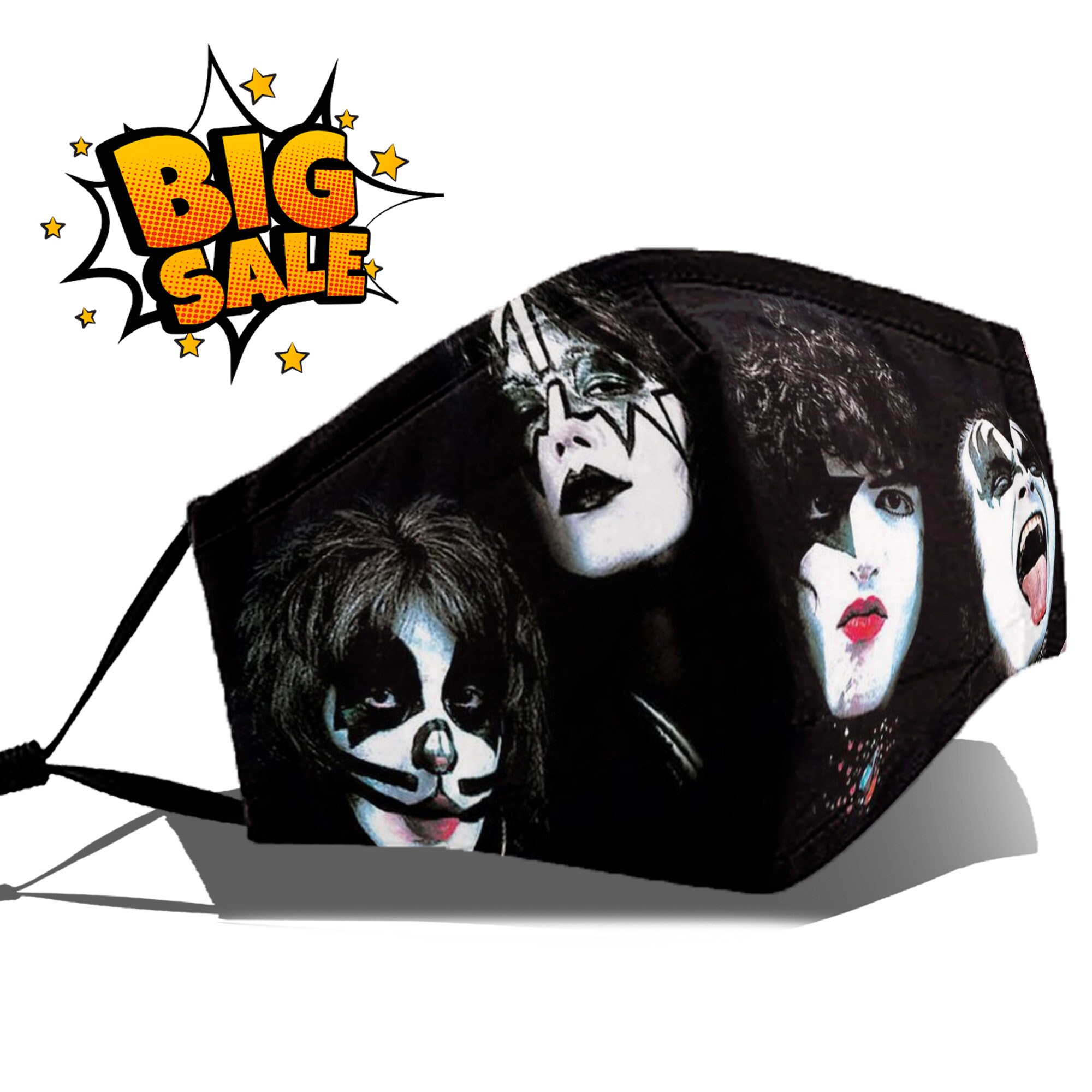 KISS Face Mask The Kiss rockband music face mask The Etsy