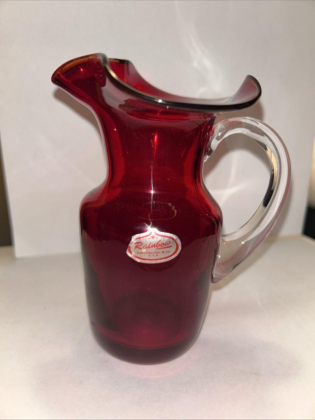 Ruby Pitcher Rainbow Glass Hand Blown Ruby Pitcher 4” - Etsy