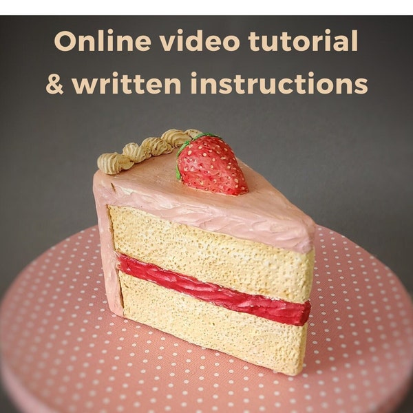 Online Instructional Video Class Tutorial with PDF Pattern - Paper Clay Art Class Tutorial: Creating Festive Birthday Cake Sculptures