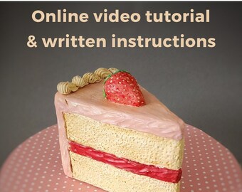 Papierton Geburtstagskuchen Skulptur: Online Video Class Tutorial (PDF-Muster)